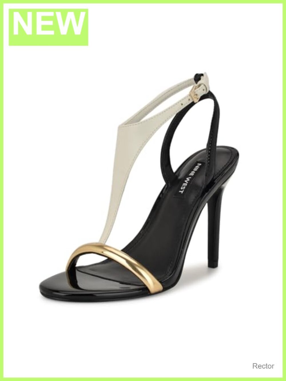 Nine West Mandey Faux Leather Heeled Sandals Stiletto Ankle Strap